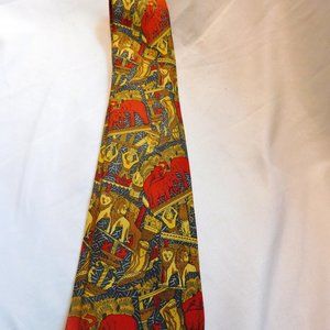 Hermes Animal Pattern Silk Tie Made in France 7374 PA